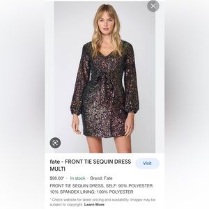 Fate front tie sequence dress